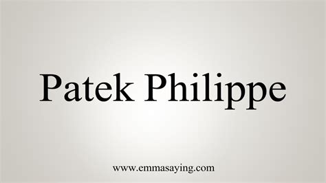 how to say patek philippe